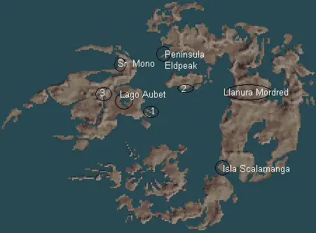 Mapa con las localizaciones
